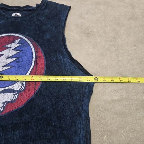 Grateful Dead Steal Your Face Muscle Tank Top Mens Size XL Distressed Retro 70's - Picture 6 of 6